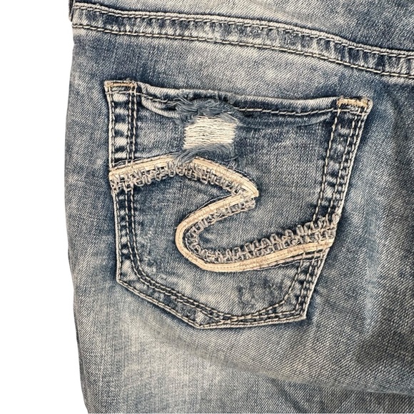 Silver Boyfriend Jeans 29x26 Distressed Blue Denim Relaxed Fit Casualcore Street - Picture 10 of 16